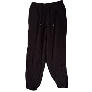 Primark Black Sweatpants 100%Viscose With Functional Drawstring Women's Size 6